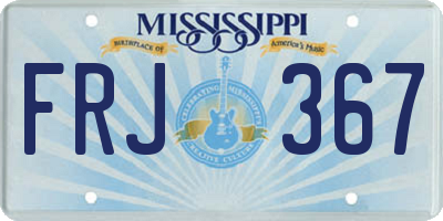 MS license plate FRJ367