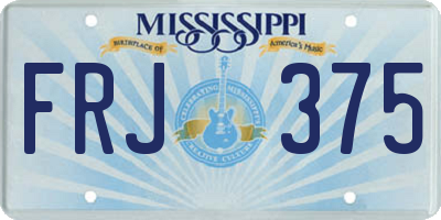 MS license plate FRJ375