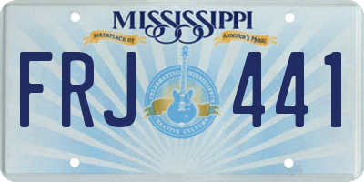 MS license plate FRJ441