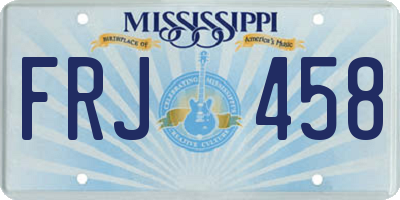 MS license plate FRJ458