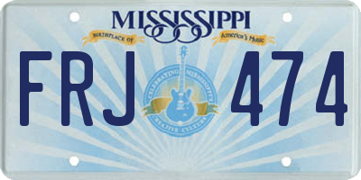 MS license plate FRJ474