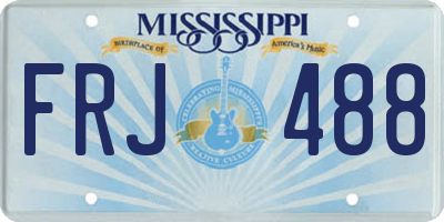 MS license plate FRJ488