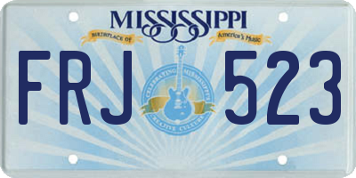 MS license plate FRJ523