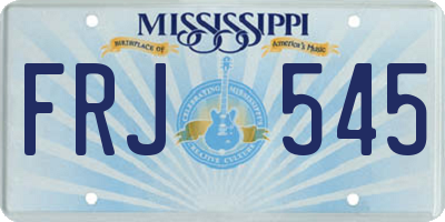 MS license plate FRJ545