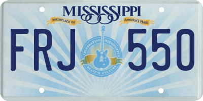 MS license plate FRJ550