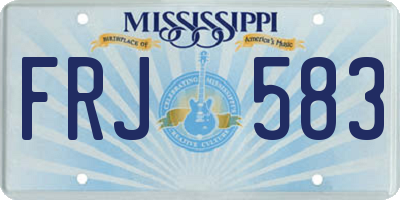 MS license plate FRJ583