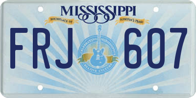 MS license plate FRJ607