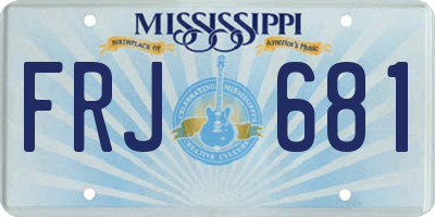 MS license plate FRJ681