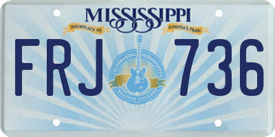 MS license plate FRJ736