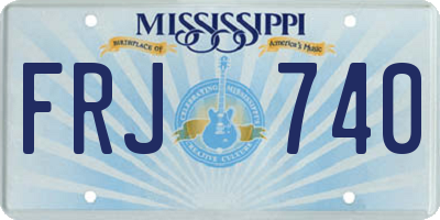 MS license plate FRJ740