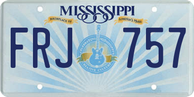 MS license plate FRJ757