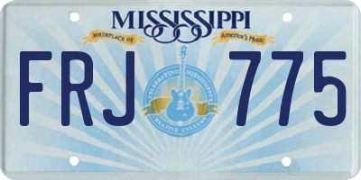 MS license plate FRJ775