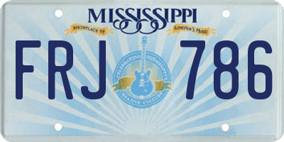 MS license plate FRJ786