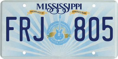 MS license plate FRJ805