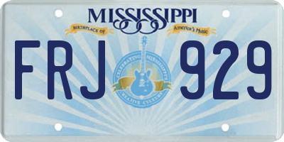 MS license plate FRJ929