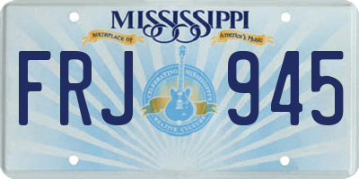 MS license plate FRJ945
