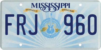 MS license plate FRJ960