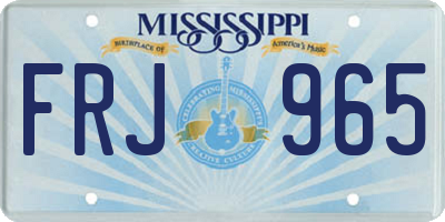 MS license plate FRJ965
