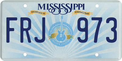 MS license plate FRJ973