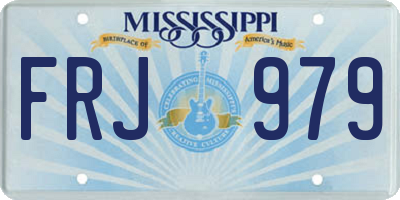 MS license plate FRJ979