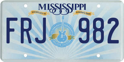 MS license plate FRJ982