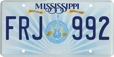 MS license plate FRJ992
