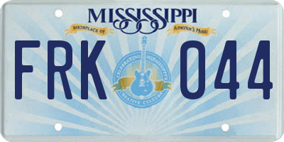 MS license plate FRK044
