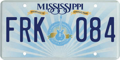 MS license plate FRK084