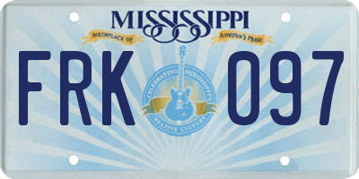 MS license plate FRK097