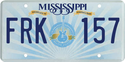 MS license plate FRK157