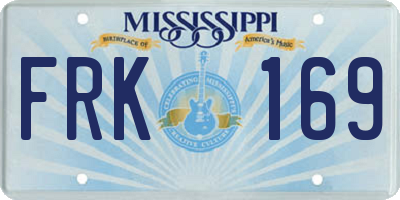 MS license plate FRK169