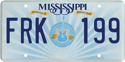MS license plate FRK199