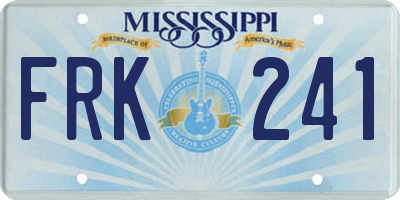 MS license plate FRK241