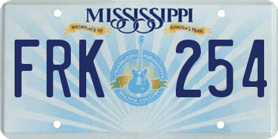 MS license plate FRK254