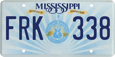 MS license plate FRK338