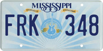 MS license plate FRK348