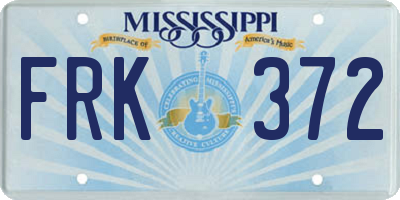 MS license plate FRK372
