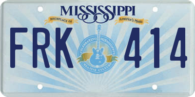 MS license plate FRK414