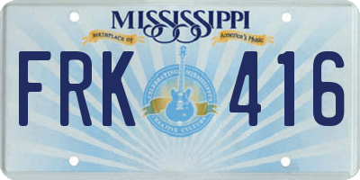 MS license plate FRK416