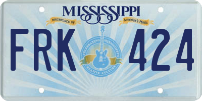 MS license plate FRK424