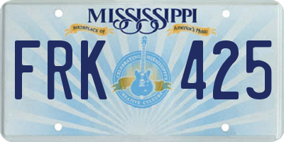 MS license plate FRK425