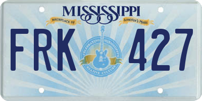 MS license plate FRK427
