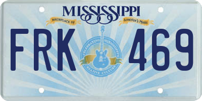 MS license plate FRK469