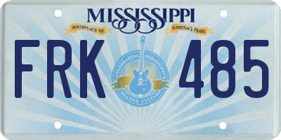 MS license plate FRK485