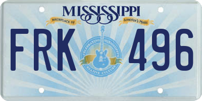 MS license plate FRK496
