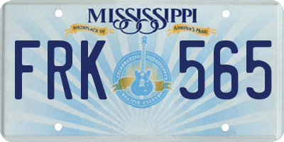 MS license plate FRK565