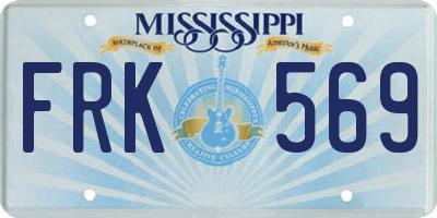 MS license plate FRK569