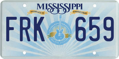 MS license plate FRK659