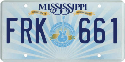 MS license plate FRK661