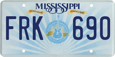 MS license plate FRK690